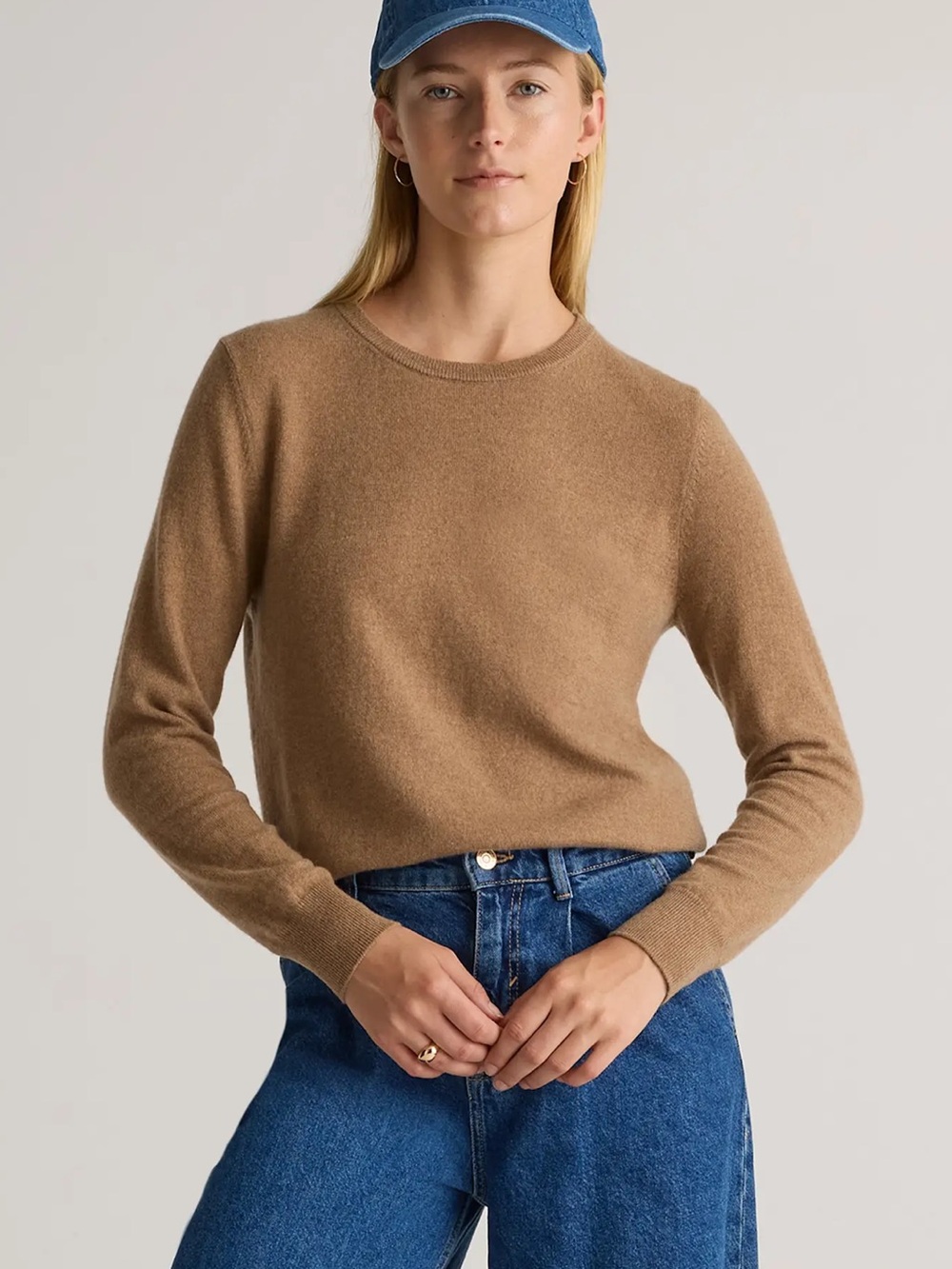 Quince Mongolian Cashmere Crewneck Sweater teak medium